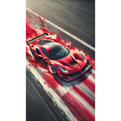 Red Racer – Ferrari-Inspired Paint Splat Art Print