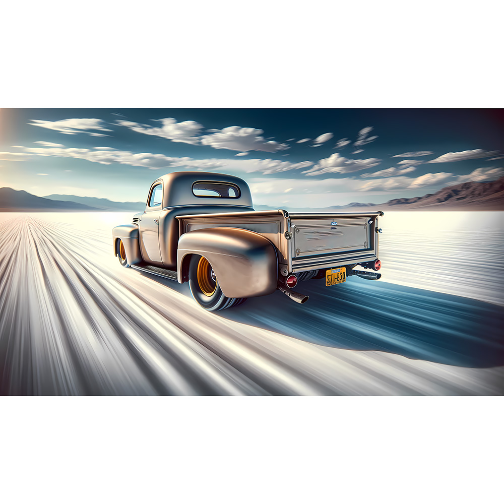 Classic Ford Pickup on the Salt Flats