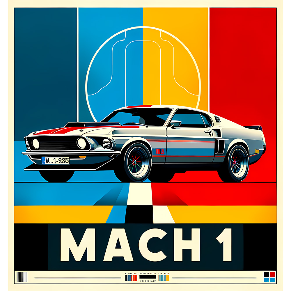 ford mustanf mach 1 art print poster