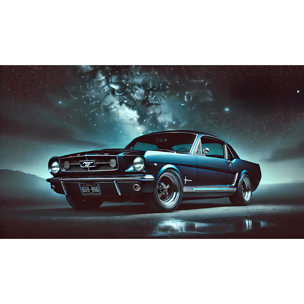 Mustang Under the Stars – A Dream in Chrome and Starlight