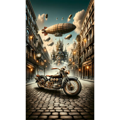 Steampunk Motorbike – Industrial Dreams in Motion