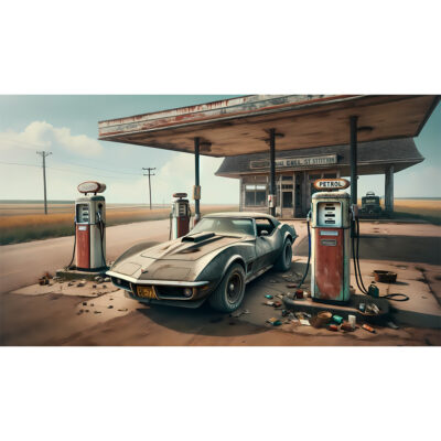 Deserted Highway Dream - Abandonded Corvette Stingray