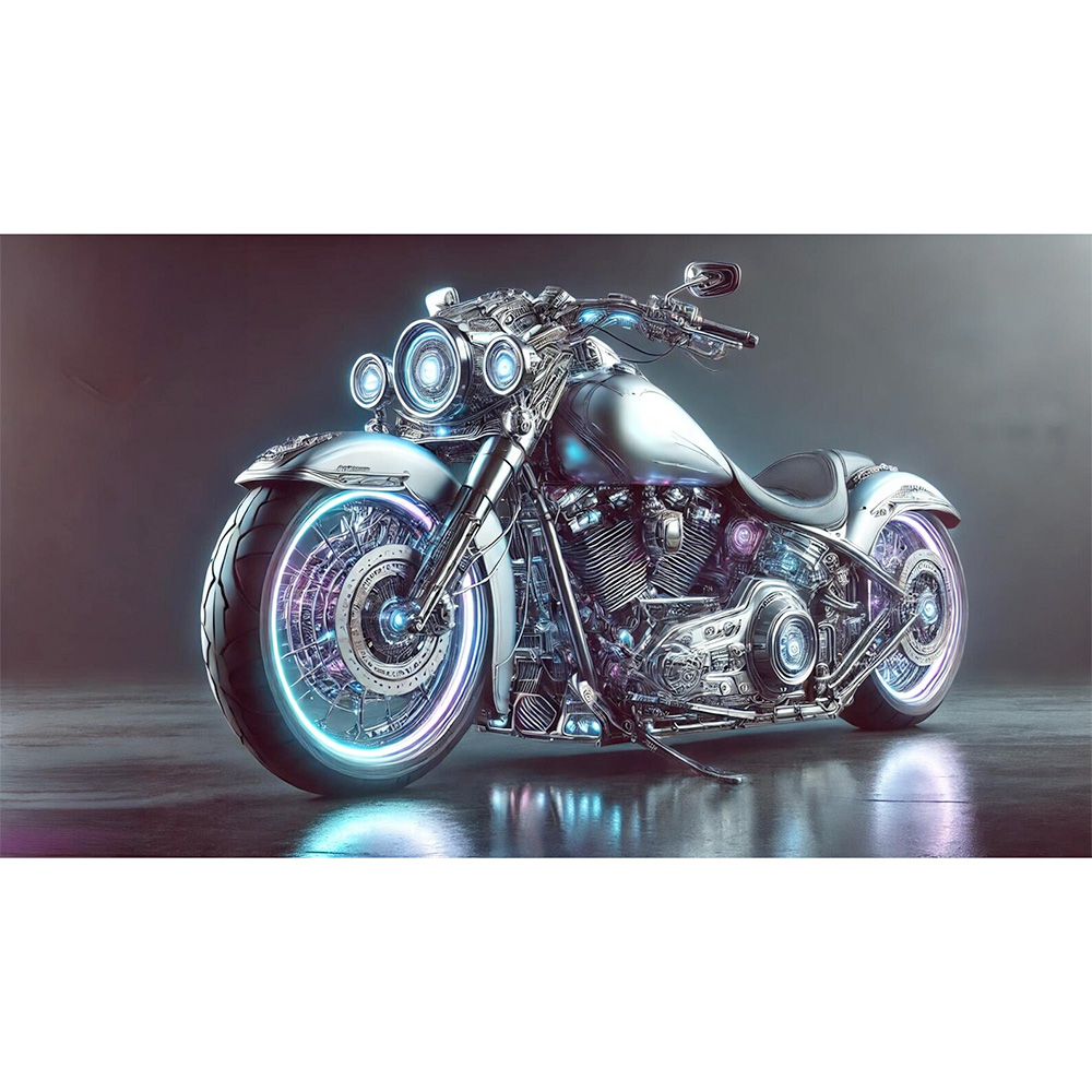 Cyber Punk Motorbikeart print, Harley Davidson inspired poster