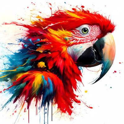 Scarlet Splash Macaw