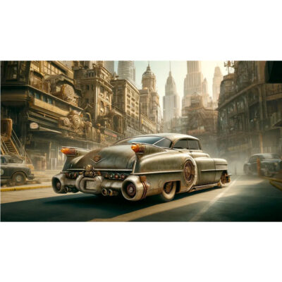 Apocolyptic Steam Punk Cadillac Art Print Poster